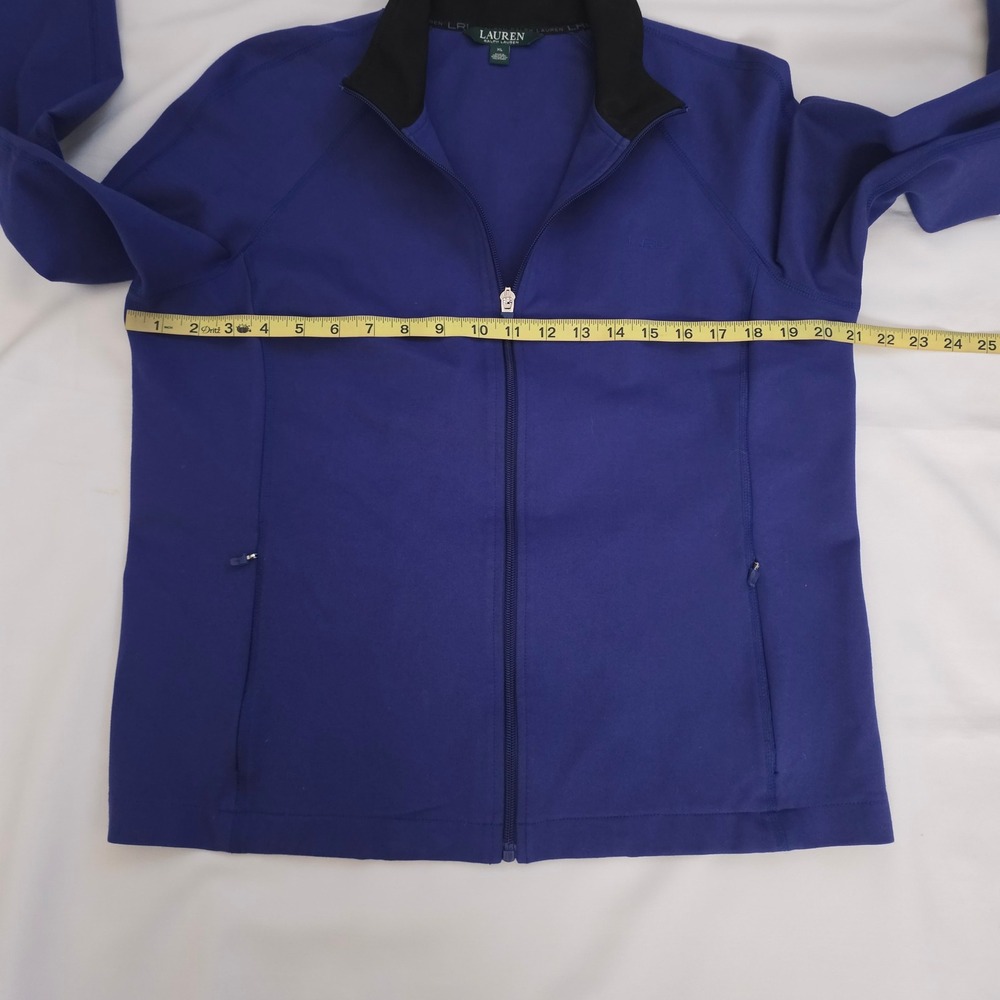 Lauren Ralph Lauren Royal Blue Full Zip Track Jacket Mock Neck Women's XL - Picture 7 of 12